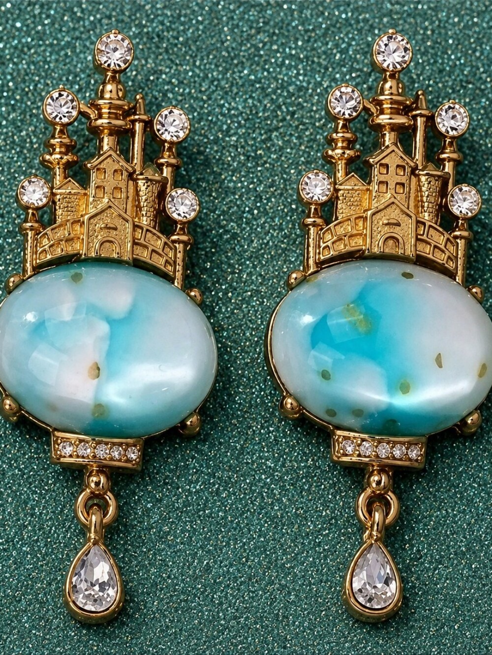 MODCLOTH DISNEY ONCE UPON A DREAM FAIRYTALE CASTLE EARRINGS 1